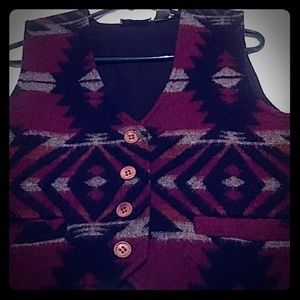 Womens wool front vest